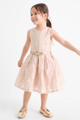 Kleid mit Gürtel - geblümt