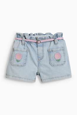 Blume - Jeans-Shorts mit Gürtel