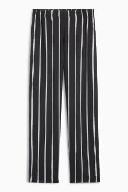 Pantalon - high waist - tapered fit - gestreept
