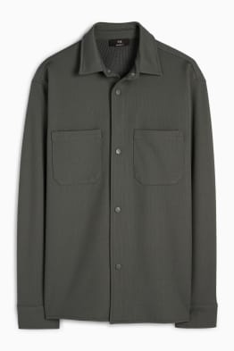 Overhemdjas - relaxed fit - kent - met structuur