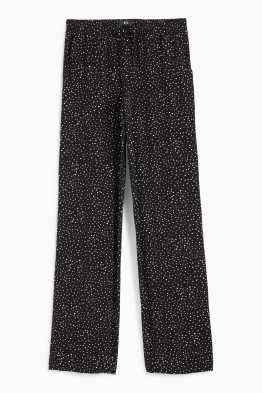 Pantalon - high waist - wide leg - met stippen