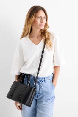 Crossbody bag with detachable bag strap - faux leather