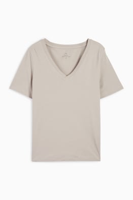 Basic T-shirt met V-hals - regular fit