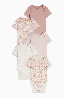 Multipack 5er - Blümchen - Baby-Body