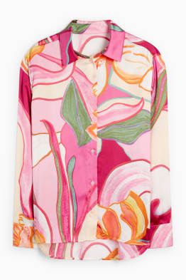 Satin blouse - patterned