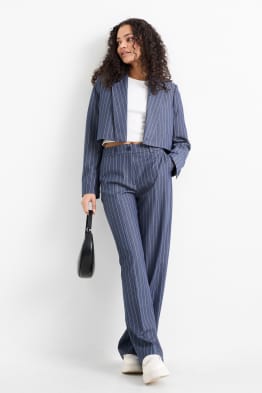 Stoffhose - Mid Waist - Straight Fit - Nadelstreifen