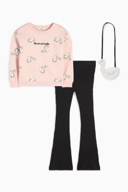 Zwaan - set - sweatshirt, flared legging en tasje