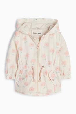 Baby-Jacke mit Kapuze - geblümt