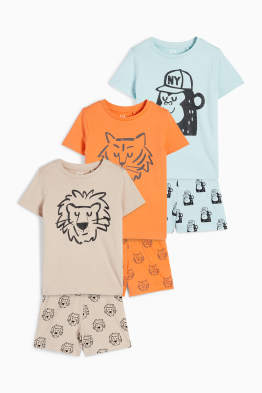Lot de 3 - animaux sauvages - pyjashorts - 6 pièces