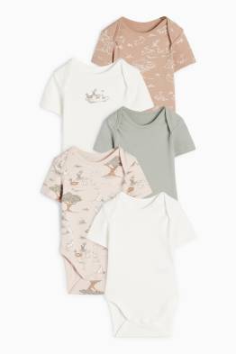 Lot de 5 - petits lapins et canetons - bodys bébé