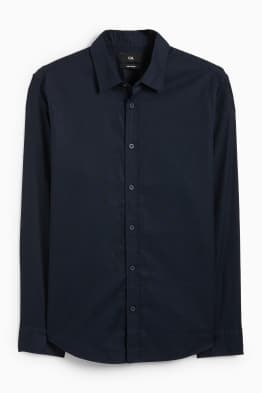 Camicia - regular fit - colletto all’italiana - misto lino