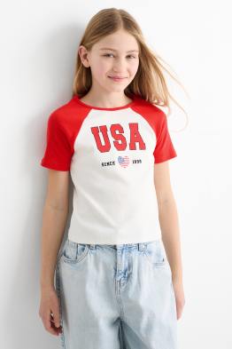 USA - maglia a maniche corte - a coste
