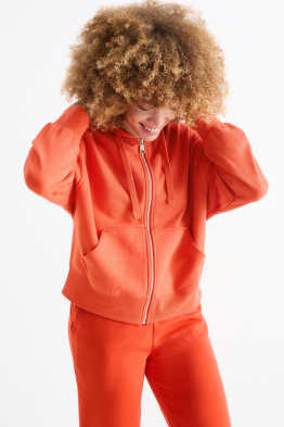 Basic sweatvest met capuchon