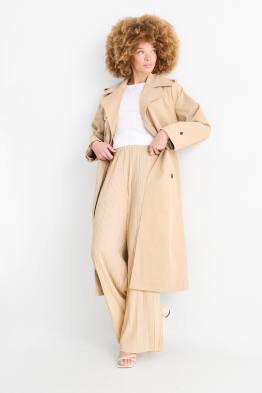 Pantaloni plissettati - vita alta - gamba larga