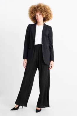 Pantaloni plissettati - vita alta - gamba larga