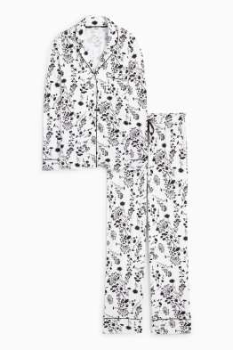 Pyjama en viscose - à fleurs