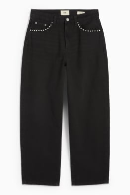 Barrel jeans - talie medie
