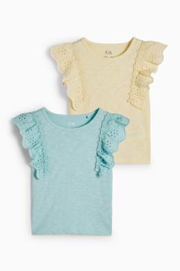 Set van 2 - T-shirt - Broderie Anglaise