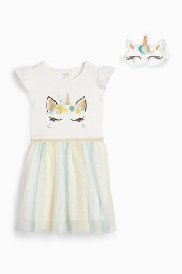 Licorne - ensemble - robe et masque - 2 pièces