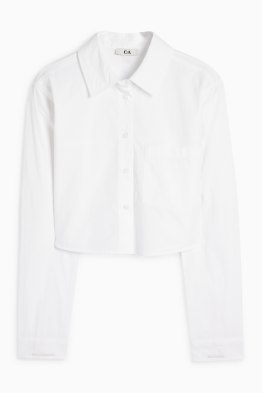 Korte blouse van popeline