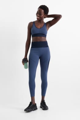 Sport-Leggings - gerippt - seamless