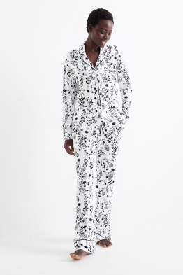 Pyjama en viscose - à fleurs