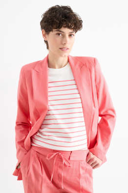 Long blazer - relaxed fit - linen blend