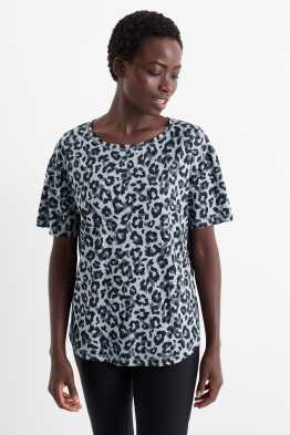 T-shirt sportiva - stampa leopardata