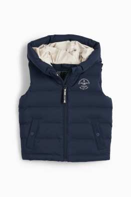 Gilet trapuntato con cappuccio - impermeabile
