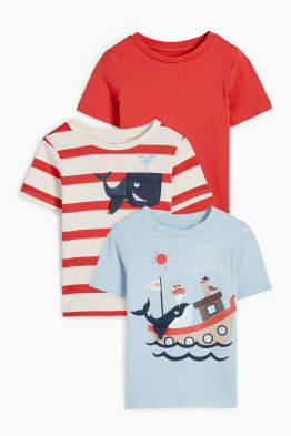 Lot de 3 - baleine et bateau - T-shirt