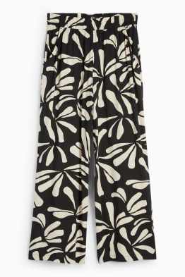 Pantalon - high waist - wide leg - met patroon