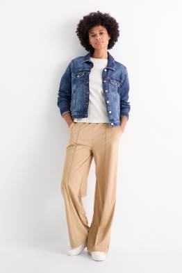 Pantalon de toile - mid waist - straight fit - synthétique