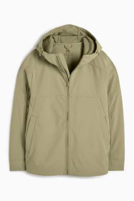 Softshelljacke mit Kapuze - wasserabweisend - 4 Way Stretch