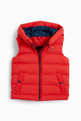 Gilet trapuntato con cappuccio - impermeabile