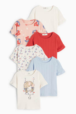 Set van 6 - bloem - T-shirt