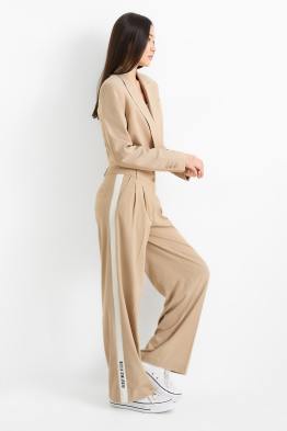 Stoffhose - Mid Waist - Wide Leg