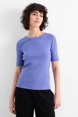 Lot de 2 - T-shirts basiques - côtelés