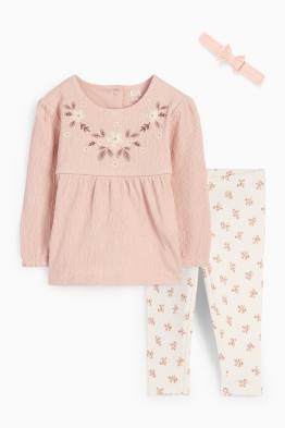 Blümchen - Baby-Outfit - 3 teilig