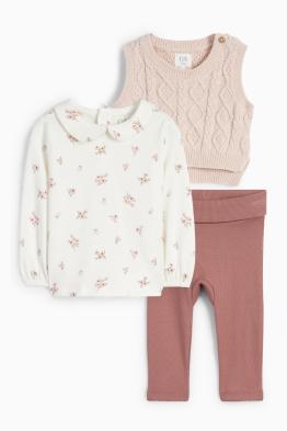 Blümchen - Baby-Outfit - 3 teilig