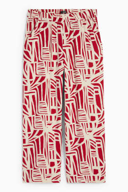 Pantalon - high waist - wide leg - met patroon