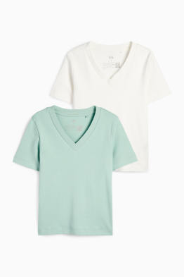 Confezione da 2 - t-shirt basic con scollo a V