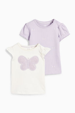 Lot de 2 - papillon - T-shirts bébé