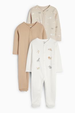 Lot de 3 - animaux sauvages - pyjamas bébé