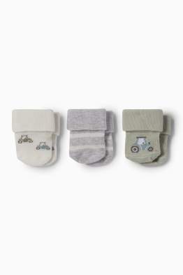 Set van 3 paar - auto - newbornsokken