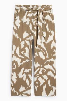 Pantalón de jersey - high waist - wide leg - estampado