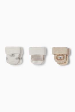 Multipack 3 perechi - leu și elefant - șosete nou-născuți