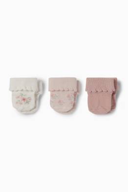 Multipack 3 perechi - floricele - șosete nou-născuți