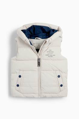 Gilet trapuntato con cappuccio - impermeabile