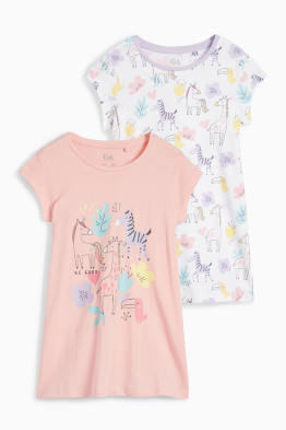 Paquet de 2 - unicorn, zebra i girafa - camisa de dormir