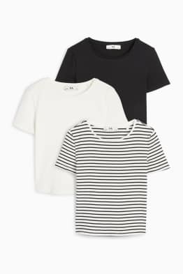 Set van 3 - T-shirt - geribd